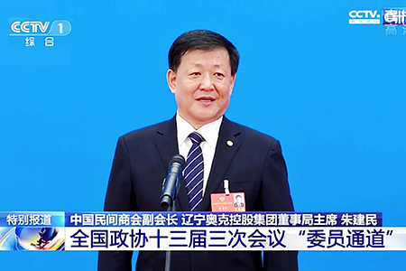 2020年5月24日，朱建民在全国两会委员通路上讲话，传递出民营企业家战胜疫情的坚定信心